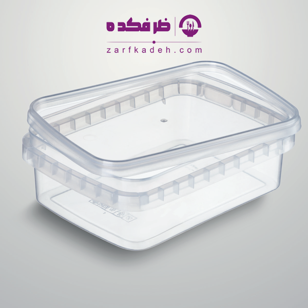 ظرف مایکروویوی 600 آرین ظرف یکبار مصرف ۶۰۰ سیسی آرین مستطیلی مقاوم در مایکروویو