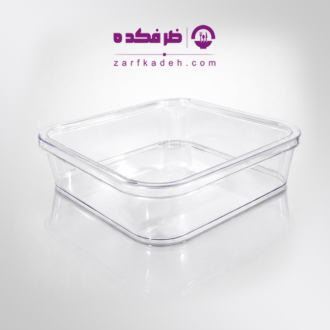 ظرف دسری یکبار مصرف رز ۱۰۰۰ سی‌سی درب دار شفاف