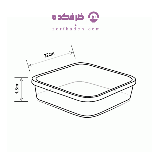 ظرف دسری یکبار مصرف رز 1500 نقشه ابعاد ظرف دسری یکبار مصرف رز ۱۵۰۰ سیسی با درب