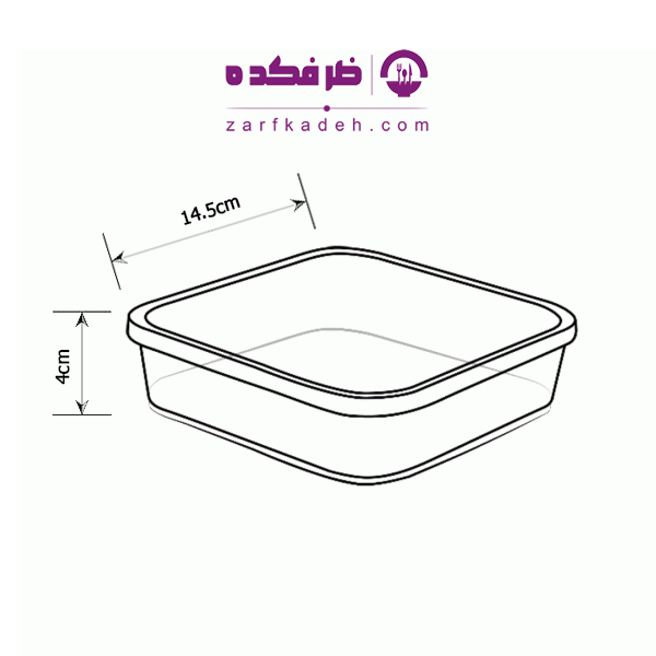 ظرف دسری یکبار مصرف رز 500 نقشه ابعاد ظرف دسری یکبار مصرف رز ۵۰۰ سیسی درب دار شفاف