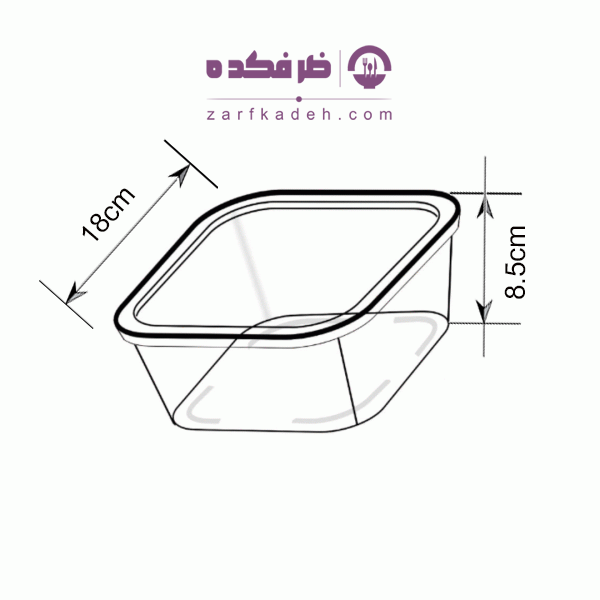 مارال 20002 نقشه ابعادی ظرف بزرگ دسری یکبار مصرف مارال مدل 2000cc