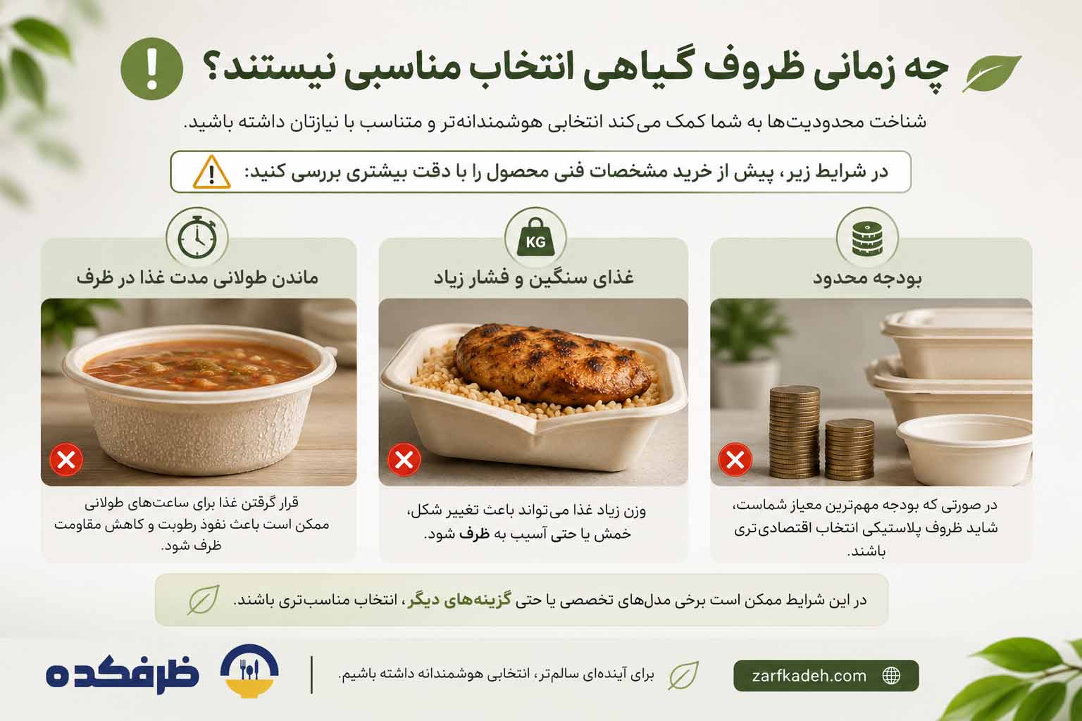 چه زمانی ظروف گیاهی انتخاب مناسب نیستند؟